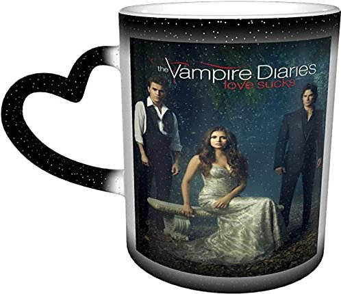 Tasse à café The Vampire Diaries - Mug magique sensible à la chaleur - Changement de couleur dans le ciel - Tasse à café classique - Cadeau personnalisé pour la famille, les amoureux, les amis