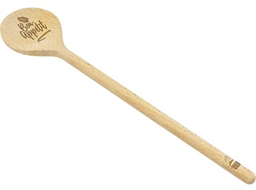 GRUSS & CO Kochlöffel Motiv Bon Appetit| Holzlöffel, Kochlöffel aus Buchenholz, 28 cm, mit eingebranntem Motiv | Geschenk Küche, Kochen | 47853