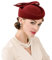 ORIDOOR Pillbox-Hut im britischen Stil für Damen, Kirche, Hochzeit, Winter, Vintage-Fascinator, Baskenmütze aus 100 % Wollfilz mit Schleier, 03b-wine, Einheitsgröße