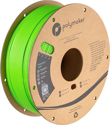 PolyLite ASA Filament 1.75mm Pop Green, 1kg Weather Resistant, Perfect for Outdoor 3D Printing