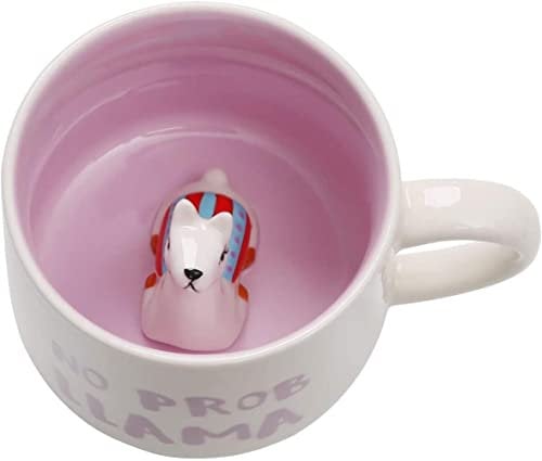 Szoyeay Alpaka-Keramiktasse, verstecktes 3D-Tier-Innen-Tasse (Alpaka)