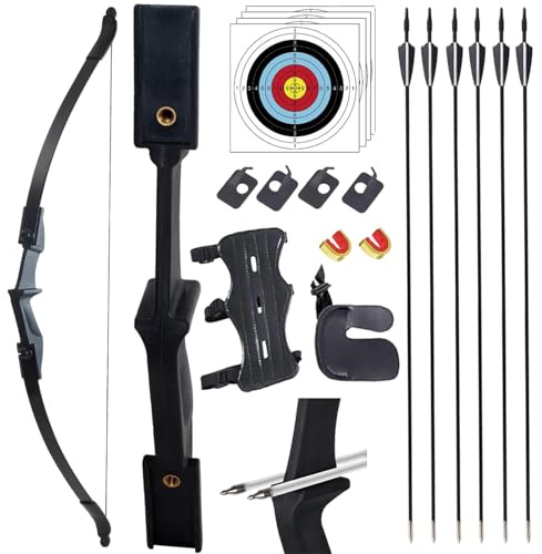 SOPOGER Recurve Bow and Arrow Set for Adults & Youth 20 30 40lb, Takedown Archery Kit for Beginners Right & Left Handed Outdoor Target Practice & Training (30 LBS)