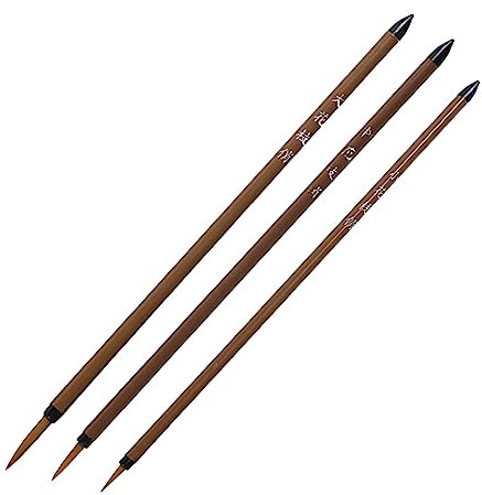 MayDONG Lot de 3 pinceaux de calligraphie chinoise avec crochet pour peinture et écriture Fine Art