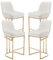 chairus Lot de 4 Tabourets de Bar en Velours Tabourets de Cuisine Imbottita Chaise Haute avec Pieds en Métal (Blanc-4)