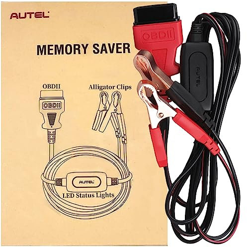 Autel MaxiBAS BTMS OBDII Memory Saver for Car Battery, Battery Tester, Memory Saver, Polarity-Protected, Attaches to 12 Volt Backup Battery, Provides Power to Vehicle’s Computer, Maintains Data