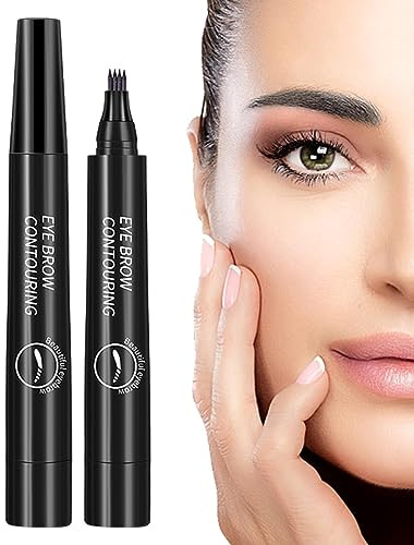 4-Punkt-Augenbrauenstift | Wasserdichter Augenbrauenstift | Trocknende Augenbrauen R | Natürliche Simulation, langanhaltend, ohne Flecken, für tägliches Make-up Exbert