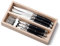 Andre Verdier Laguiole 12 Piece Steak Knife and Fork Set for 6 People in a Wodden Display Tray - Black
