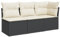 vidaXL Gartensofa mit Kissen 3-Sitzer, Sofa mit Staufach unter Sitzfläche, Terrassensofa mit abnehmbarem waschbarem Bezug, Gartenmöbel Terrassenmöbel, Schwarz Poly Rattan