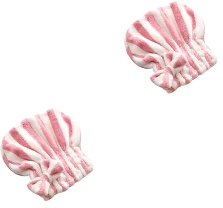 FRCOLOR 2 cappelli per l'assorbimento dell'acqua, ad asciugatura rapida, asciugamano per capelli assorbente, panno in microfibra per capelli ad asciugatura rapida, asciugamano rosa turbante per fare