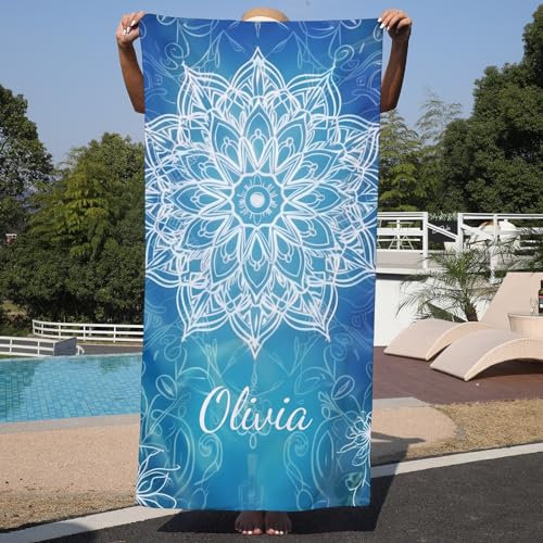 SearchI Strandtuch Personalisiert 180x90cm,Sandfrei&Schnell Trocknendes Individuellem Mikrofasertuch Badetücher mit Namen für Erwachsener Kinder,Geburtstagsgeschenk für Camping Reisen,Böhmen