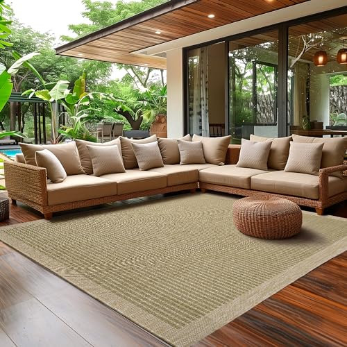 SIMPEX Outdoor Teppich Wetterfest Terrasse Balkon Garten Küchenteppich Einfarbiges Design Flachgewebe Sisal Look Waschbarer Teppich, Größe: 80 x 250 cm, Farbe: Grün