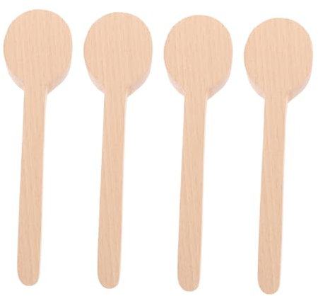 BELLIFFY 4pcs Unfinished Wooden Spoon Unfinished Spoons Wooden Spoon Molds Spoons Whittling Kit DIY Spoon Whittling Kit Handmade Spoons Wood Carving Scoop Unfinished Wooden Scoop DIY Supply