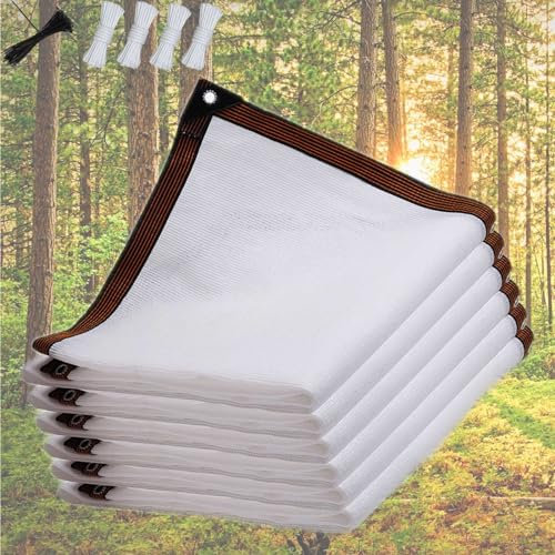 KAnduo Shade Cloth Sunblock Net, Garden Sun Shade Netting, 90% Mesh Tarp with Grommets, Shading Anti for Garden Greenhouse Outdoor Barbecue Pergola(19.6x19.6ft)