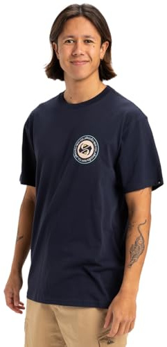Quiksilver Herren Circle Back Ss T-Shirt, Dunkles Marineblau, XXL