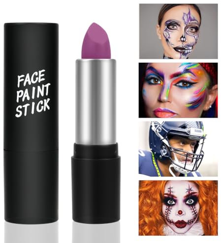 Palos de Pintura Corporal, Juego de Pintura Corporal, Set Maquillaje de Camuflaje para Halloween, Fiestas Carnaval, Militar Caza en la Naturaleza Deportes Aire Libre, Púrpura