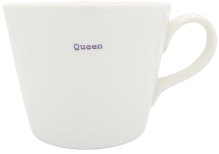 Keith Brymer Jones - Word Range - Standard Ceramic White Mug - Queen (Lilac) - 350ml - Gift Boxed