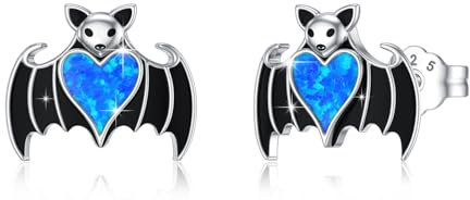 ABIGY Fledermaus Ohrstecker Silber 925 Tier Ohrringe Opal Ohrringe Fledermaus Schmuck Weihnachten Geburtstag Neujahr Jahrestag Schmuck Geschenke für Ehefrau Mutter Tochter Schwester Freundin