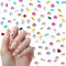 JIYIN 500Pcs Rhinestones Nail Art Charm, Flatback Rhinestones Nail Gems Colorful Crystal Glass Jewels Charms, Shiny Mini Diamond Heart Round Geometric Rhinestone for Crafts Women Acrylic Nail Supplies