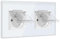 BSEED Prise Electrique 16A, Double Prise avec Couvercle Étanche 2 Gang, Prise Murale avec Capot de Protection 157mm Blanc, Prise Femelle