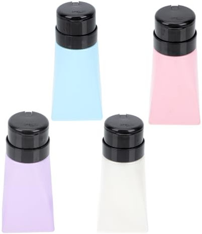 Baluue 4stücke Nachfüllbare Nagellackentferner Flasche Drucktyp Flüssigkeitsbehälter Mischfarbe Leckdicht Und Tragbar Für Einfache Anwendung