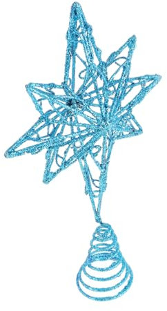 KOMBIUDA Estrella Metálica Azul para Árbol De Navidad Decoración Navideña Sin Luces Topper para Fiestas