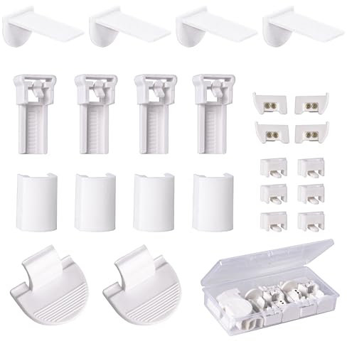 Dalababa 24 Stück Plissee Ersatzteile Set, 4 Kit Klemmträger Plissee Halterung Zubehör, Klemmplisseeses Fenster Ohne Bohren