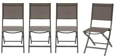 Hespéride - Set aus 4 gartenklappstühlen essentia wenge & praliné Aluminium und texaline