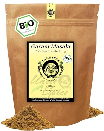 UNCLE SPICE® Garam Masala - BIO Gewürzmischung - 80g feine Gewürzkomposition für authentische indische Gerichte in Premiumqualität - Gewürzmischung mit warmen und leicht scharfen Noten – DE-ÖKO-005