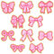 MBAIYO 10-Pack Bow Chenille Iron On Patches, Pink Bowknot Repair Patches Sewing On Iron-on Embroidered Applique DIY Accessory for Women Backpack Hats Clothes Pants Shoes Decor