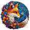 Holzpuzzle Erwachsene und Kinder, Mysterious Fox Kreisförmige Einzigartige Wooden Puzzle, Holz Puzzle Erwachsene Mit Geschenkbox Aus Holz (M-200 Stück)