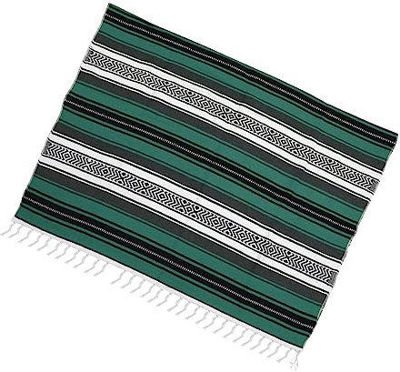 Hemobllo Blended Mexican Blanket Weiche Dicke Und Farbenfrohe Decke Für Yoga Sofa Und Auto Grün Für Wohnzimmer Und Schlafzimmer Vielseitig Einsetzbar