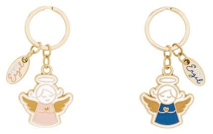 GRUSS & CO Schlüsselanhänger-Set für zwei mit Motiv | Anhängerset mit 2 Anhängern, Schlüsselring | Geschenk für Paare, Hochzeitsgeschenk