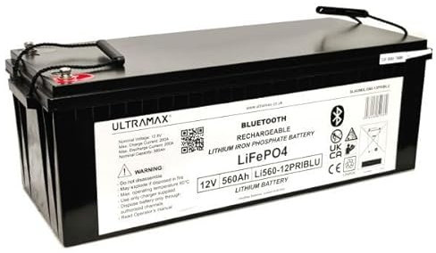 UltraMax 12v 560Ah Prismatic Lithium Iron Phosphate, LiFePO4 Battery with Bluetooth Energy Monitor