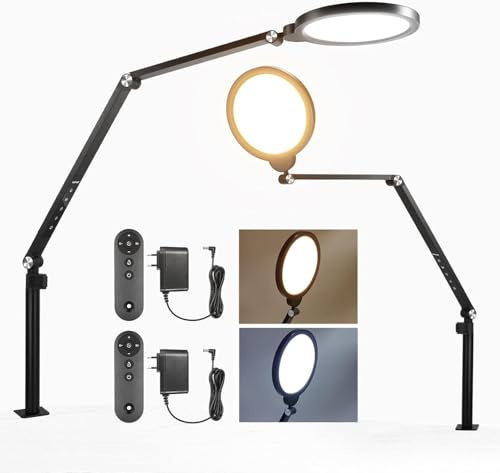 NEEWER Basics 18W 7 Ringlicht mit Tischständer/Klemme, 2er Pack 3000K-6500K Dimmbare Vollbild LED Ringleuchte für Videokonferenz Streaming Handy Selfie Aufnahme Laptop Computer Zoom, R18