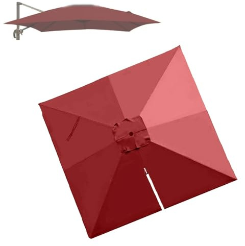 MACAGGTNTU 300x400cm Sonnenschirm Ersatzbezug Ampelschirm Ersatzdach Rechteckig Marktschirm Gartenschirm Ersatzabdeckung Für 8 Rippen(Red,3x3m/10x10ft)