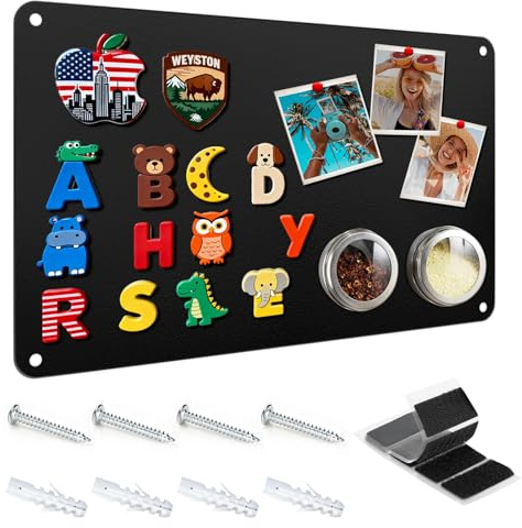 Magnettafel für Wand, Magnetisch Tafel für Feiertage 42x30x0.08cm(Schwarz) | Pinnwand Magnetisch, Magnetische Metalltafel für Notizen und Fotos, Magnetwand Metalltafel für Büro und Küche