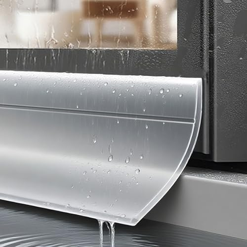 GoldeneAmeisen Barrera Impermeable para Puertas y Ventanas,Barra antilluvia autoadhesiva Deflector,Barra De Goma Autoadhesiva Impermeable,Autoadhesiva,Que Evita filtraciones de Lluvia
