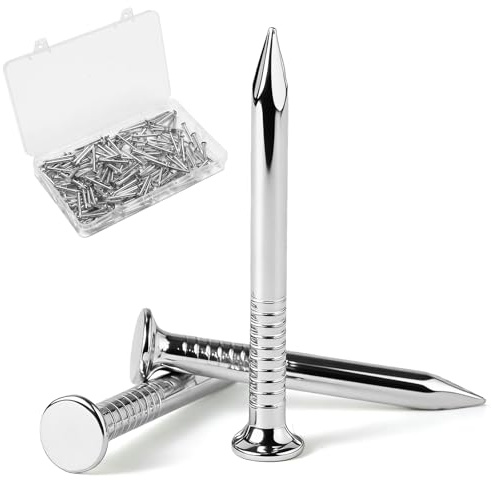 120 clavos de acero de 30 mm galvanizados, para carpintería de uñas, ladrillo, interior y exterior para paredes de hormigón, imágenes pequeñas