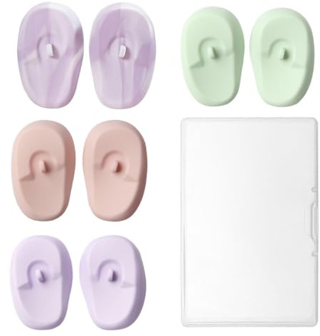 8 Protège-oreilles, cache-oreilles étanches en silicone pour le lavage des cheveux, cache-oreilles pour coiffure, protection oreille,bouclier d'oreille de teinture de cheveux et protection(5,5 x 8 cm)