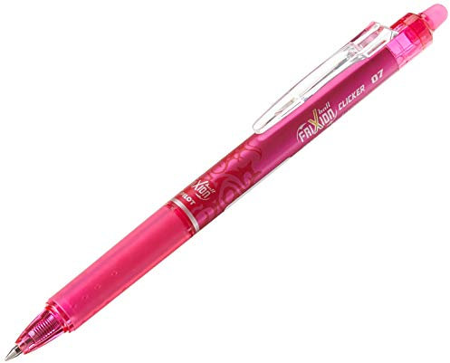 Pilot Frixion Clicker Retractable Erasable Rollerball 0.7 mm Tip - Pink, Box of 12