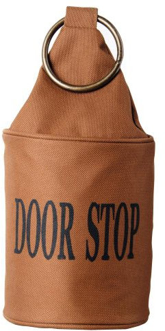 2 Stück Esschert Design Türstopper, Türpuffer in braun, mit Ring, ca. 14 cm x 14 cm x 34 cm