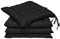Beautissu 4er Set Stuhlkissen 40x40 mit Bändern – Indoor & Outdoor Sitzkissen Lea mit 5 cm Polsterung - Auflagen für Gartenmöbel & Stühle in Schwarz