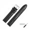 MARBURGER Uhrenarmband 20mm Leder Schwarz Silber Alligator Prägung Mit Naht - Montage Set 1392010000120