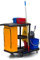 Wisch-Star Kunststoff Putzwagen Reinigungswagen mit Presse, 2X 25 Liter Eimer, 2X 6 Liter Eimer, Ablage, Warnschild und 120 Liter Müllsackhalterung