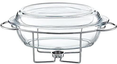 AMBITION Speisewärmer aus Glas mit Vorwärmer Hitzebeständiges Gefäß Saule 4,5 L