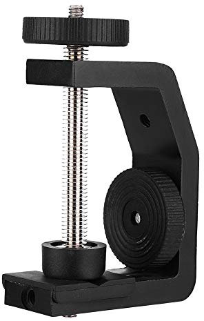 C Desktop Clamp, Universal Aluminum Alloy C-Type 1/4 Inch Desktop Mount Clip Clamp Stand for Camera Tripod Ball Head