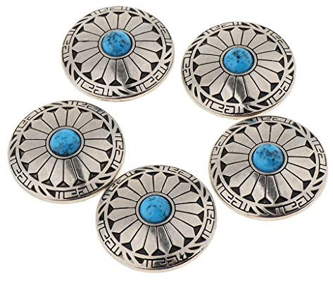 LOVIVER 5 Nieten zum Schrauben, Perlen Schraubnieten Ziernieten 30 mm Concha, Blau