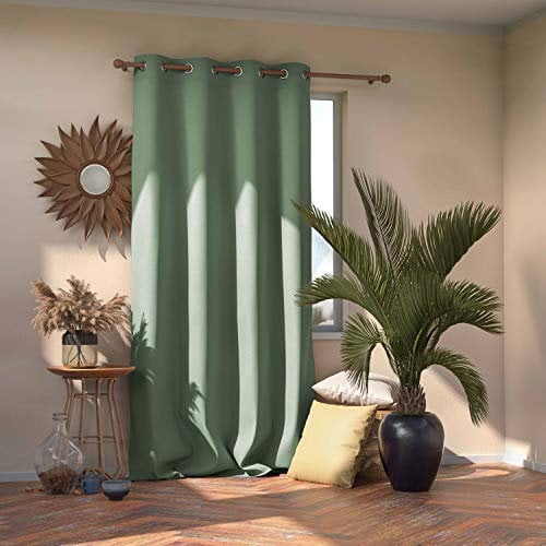 AmeliaHome Blackout Vorhang 140x270 cm Minze 1 St. Ösenschal Verdunkelungsvorhang Blickdicht Fensterdekoration Dekoschal Dekorvorhang Blackout