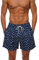 HLVEXH Herren Schwimmhosen mit Taschen und Netzfutter Neuheit Hai Fisch Navy Blau S