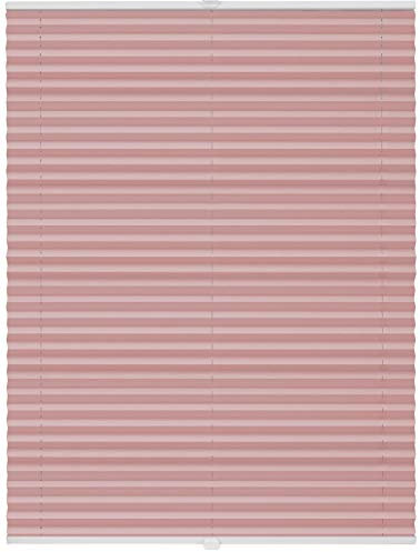 ondeco Plissee ohne Bohren mit Klemmträger, Sonnenschutz für Fenster innen, Jalousien Fenster ohne Bohren Blickdicht, Faltrollo Sichtschutz für Tür Fensterrahmen, Rollo Rosa 60x130 cm